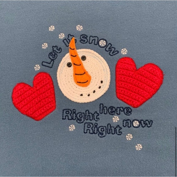 Vintage 90’s Y2K snowman Mittens Soft Oversized Ugly Christmas Sweater crewneck - Picture 6 of 9